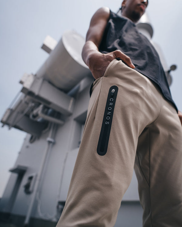 CRONOS High-Tension Skinny Tech Pants【GREIGE】