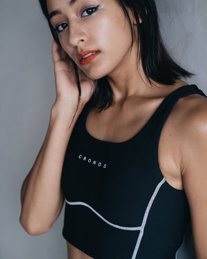 CRONOS WOMEN クールタッチリブブラ【ブラック】