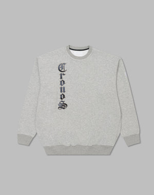 CRONOS パッチワークスウェットシャツ【M.GRAY】