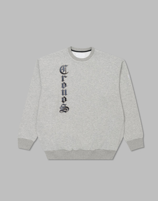 CRONOS パッチワークスウェットシャツ【M.GRAY】