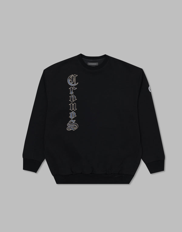 CRONOS Patchwork sweatshirt【BLACK】