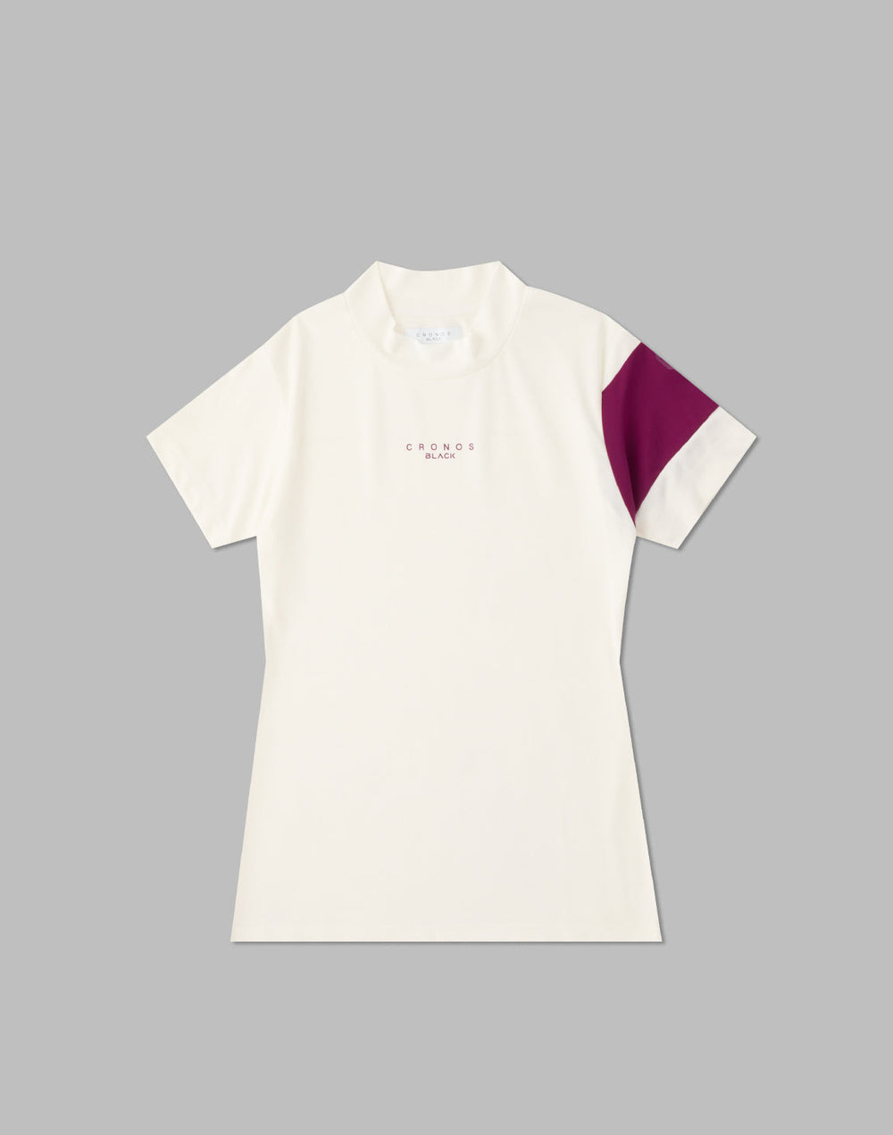 CRONOS BLACK ARMBAND MOCKNECK【WHITE×PURPLE】