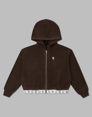 CRONOS WOMEN BOA ZIP HOODIE【BEIGE】