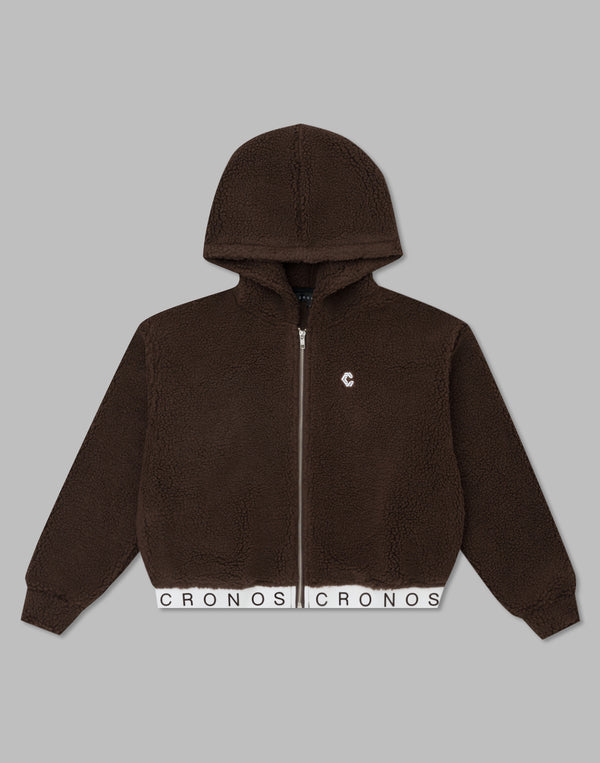 CRONOS WOMEN BOA ZIP HOODIE【BEIGE】