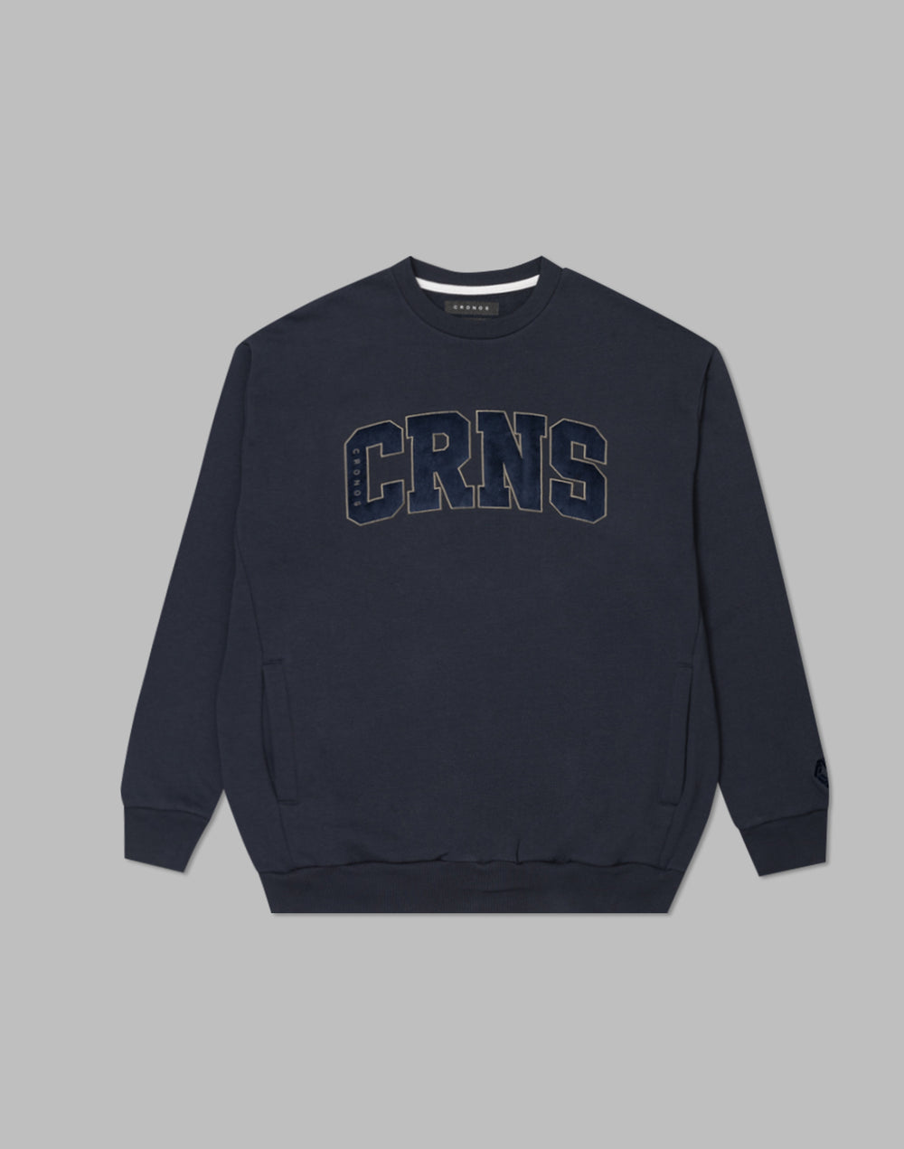 CRONOS パッチワークスウェットシャツ【NAVY】