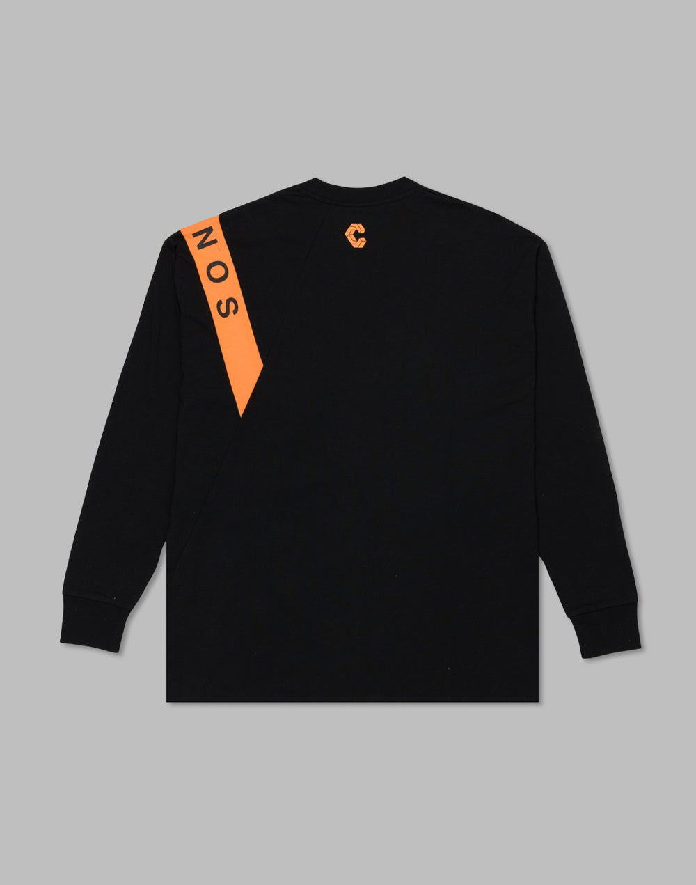 CRONOS ダイアゴナルパネルロングスリーブT 【BLACK×ORANGE】