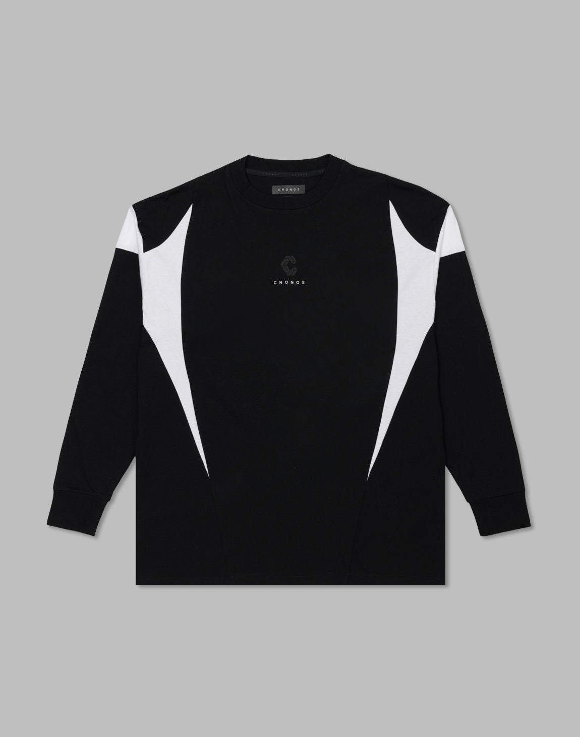 CRONOS Symmetrical Panel long sleeve T 【BLACK】
