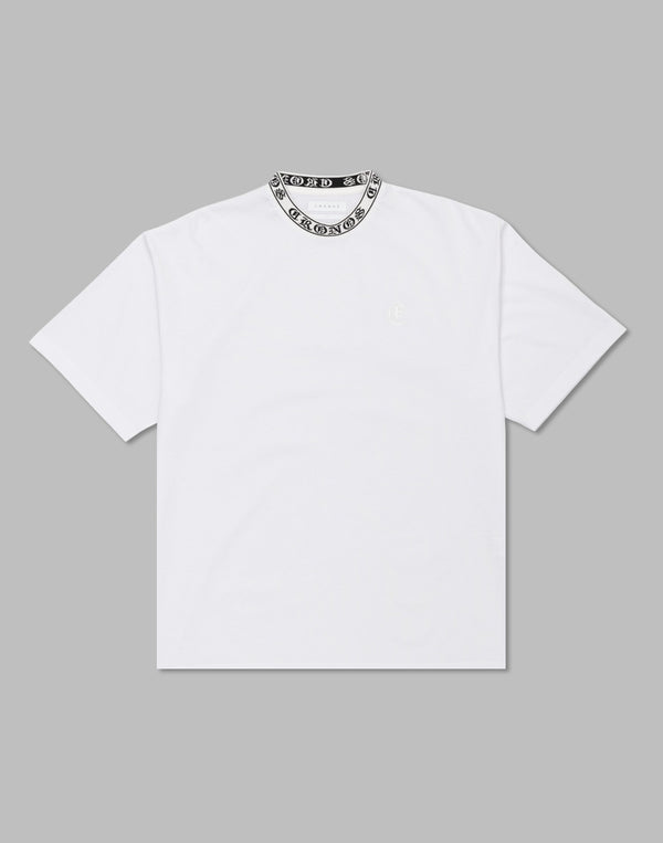 CRONOS Logo Neckline Design OverSize T-SHIRT【WHITE】