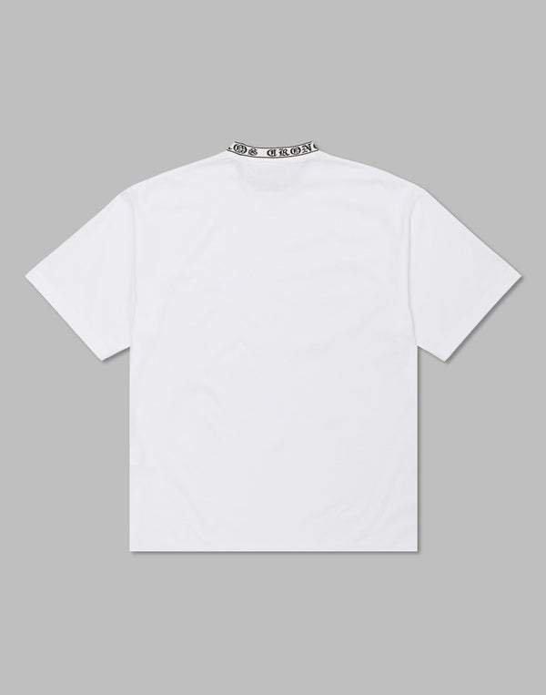 CRONOS Logo Neckline Design OverSize T-SHIRT【WHITE】