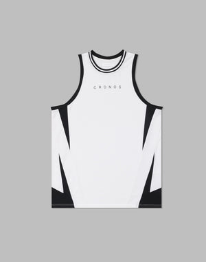 CRONOS pinhole mesh sleeveless【WHITE】