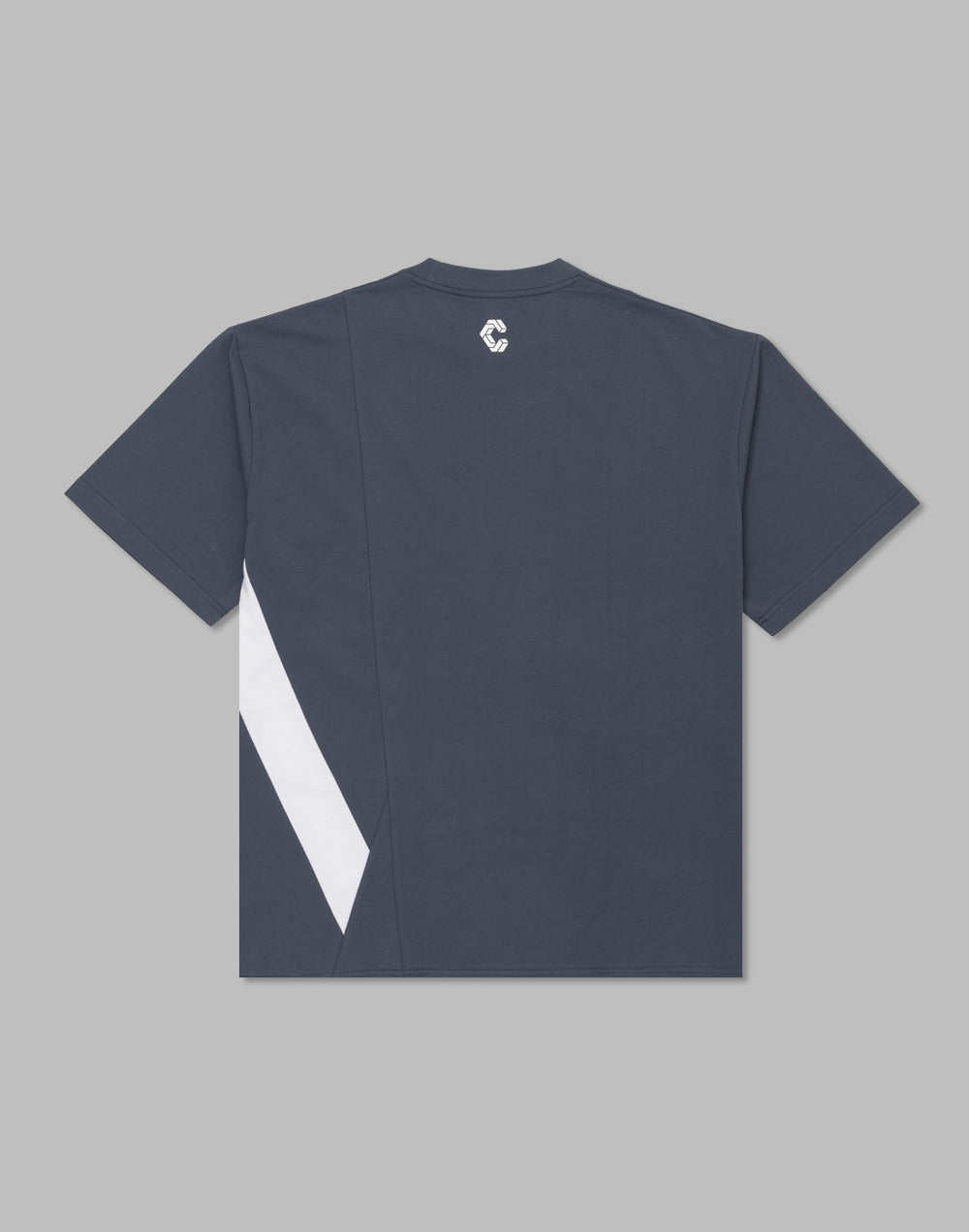 CRONOS Diagonal Panel OverSize T-SHIRT【G.BLUE】