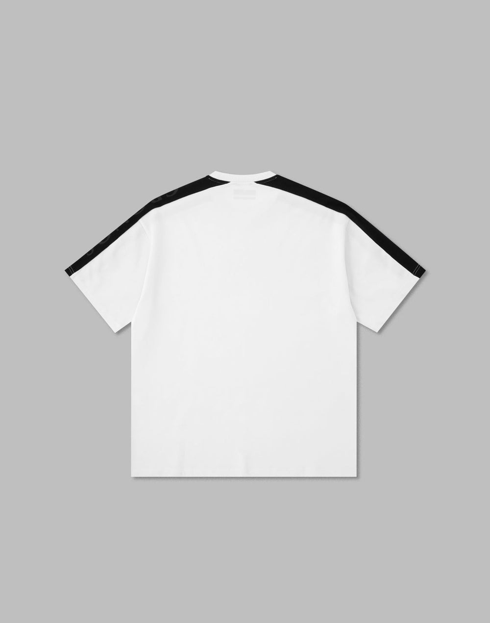 CRONOS W-FACE 2LINE オーバーサイズTシャツ【ホワイト×ブラック】