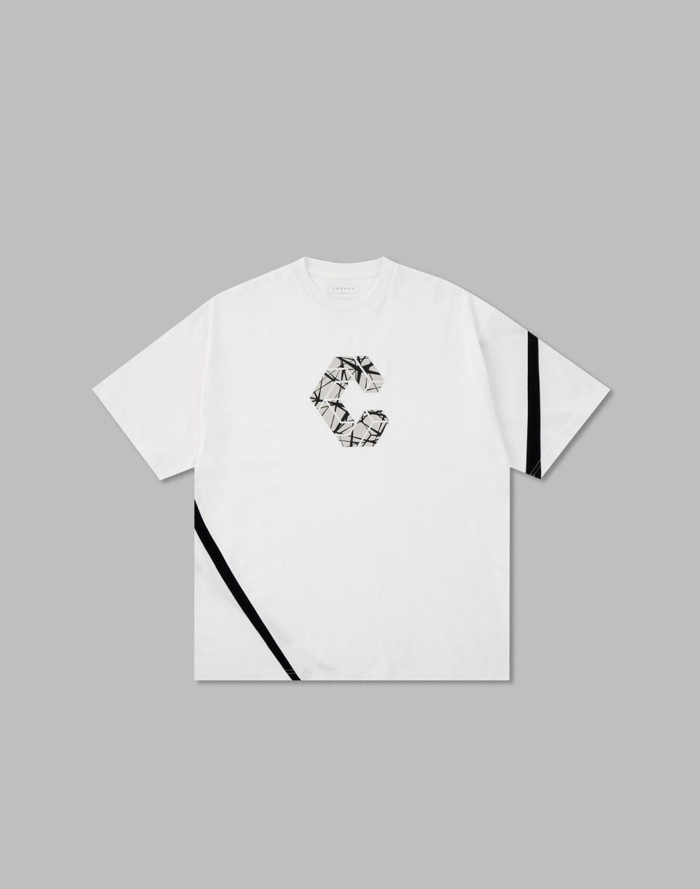 クロノス ジオメトリックロゴ オーバーサイズ Tシャツ【ホワイト】