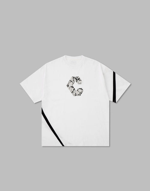 CRONOS GEOMETRIC LOGO OVERSAIZE T-SHIRTS【WHITE】