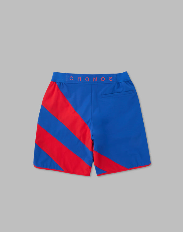 CRONOS GEOMETRIC STAGE SHORTS【BLUE×RED】