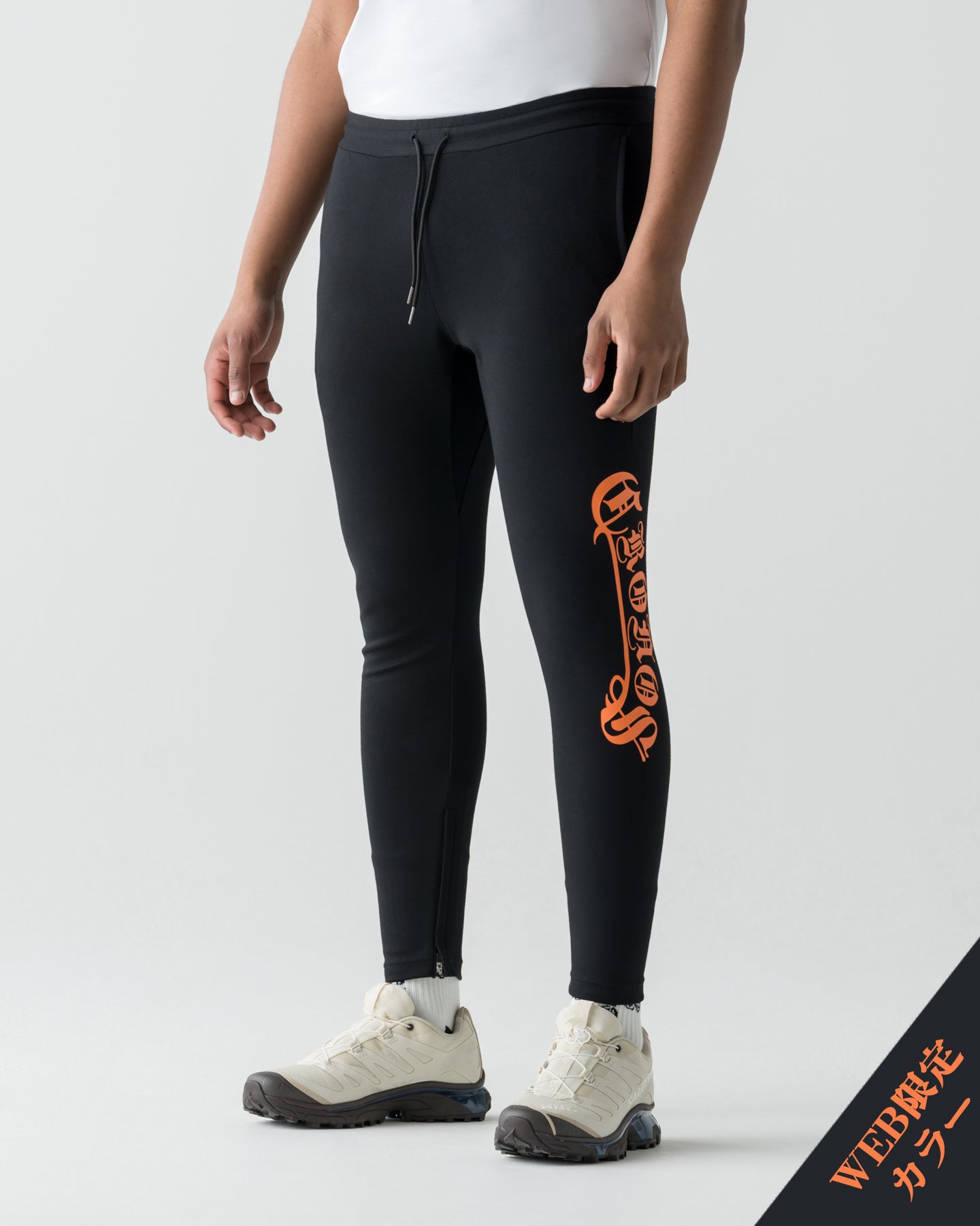 CRONOS BLACKLETTER SKINNY PANTS [BLACK x ORANGE]