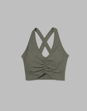 CRONOS WOMEN RIB GATHER BRA【KHAKI】