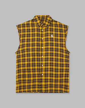 CRONOS BLACK CHECKED SLEEVELESS【YELLOW】