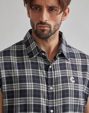 CRONOS BLACK CHECKED SLEEVELESS【YELLOW】