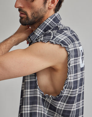 CRONOS BLACK CHECKED SLEEVELESS【YELLOW】
