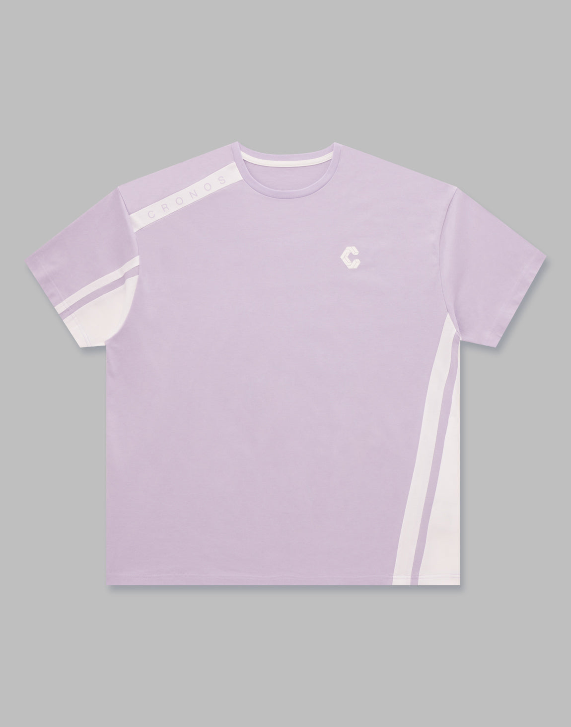CRONOS 2LINES SWITCHED OVERSIZE T-SHIRTS [PURPLE]