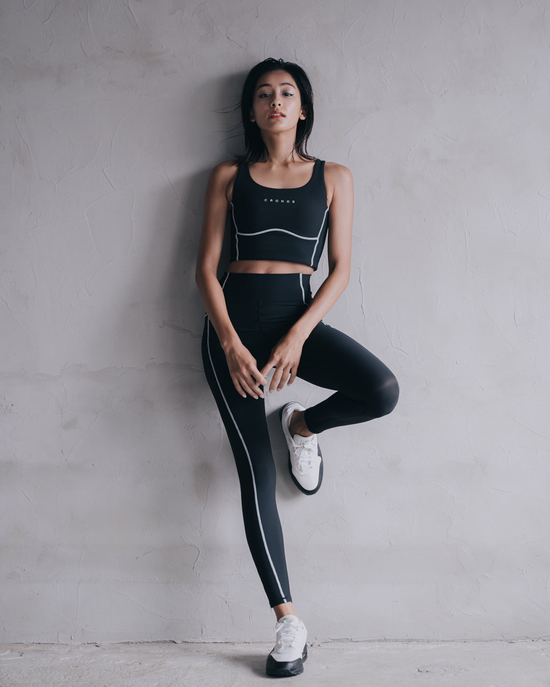 CRONOS レギンス L CRONOS WOMEN Motion Cross Leggings【BLACK】