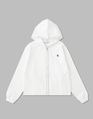 CRONOS WOMEN COMFORT ZIP HOODIE [WHITE]