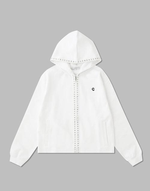 CRONOS WOMEN COMFORT ZIP HOODIE [WHITE]