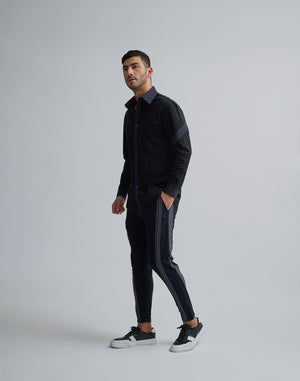 CRONOS BLACK STRETCH SHIRT【WHITE/BLACK】
