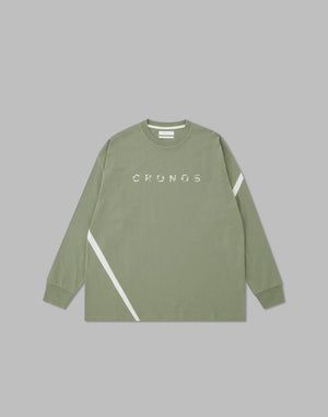 CRONOS GEOMETRIC LOGO LONG SLEEVE【MOS.GREEN】