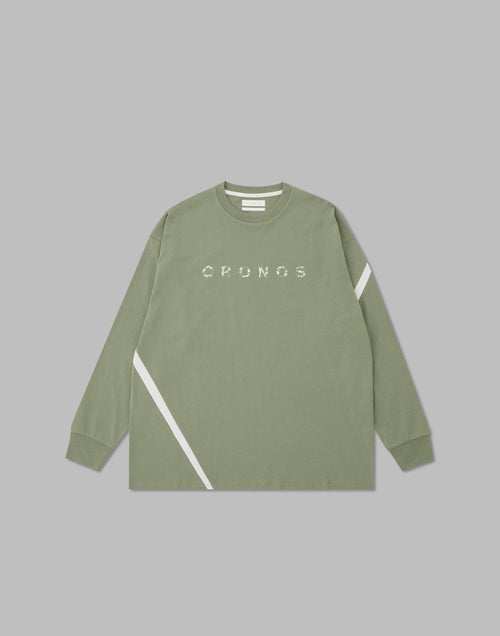 CRONOS GEOMETRIC LOGO LONG SLEEVE【MOS.GREEN】