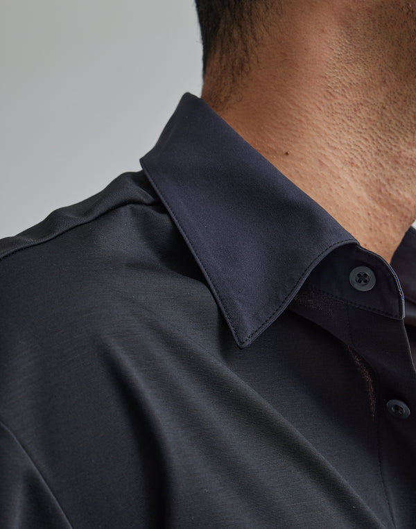 CRONOS BLACK STRETCH SHIRT【WHITE/BLACK】