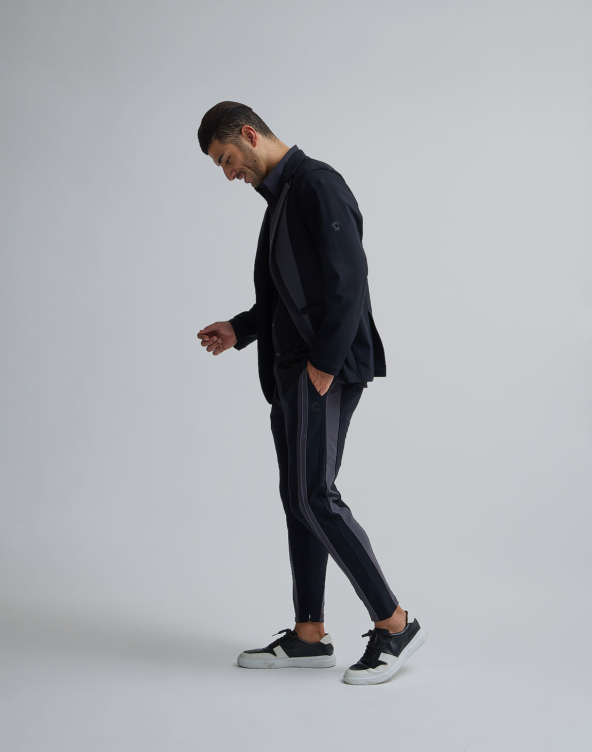 CRONOS BLACK STRETCH JACKET【WHITE/BLACK】