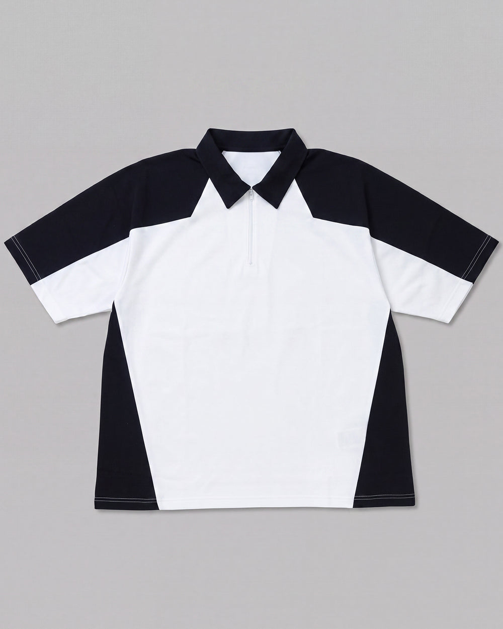 CRONOS BLACK Color-block polo shirt【WHITE】