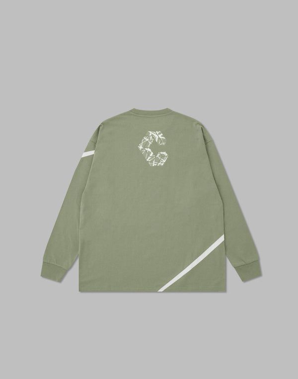 CRONOS GEOMETRIC LOGO LONG SLEEVE【MOS.GREEN】