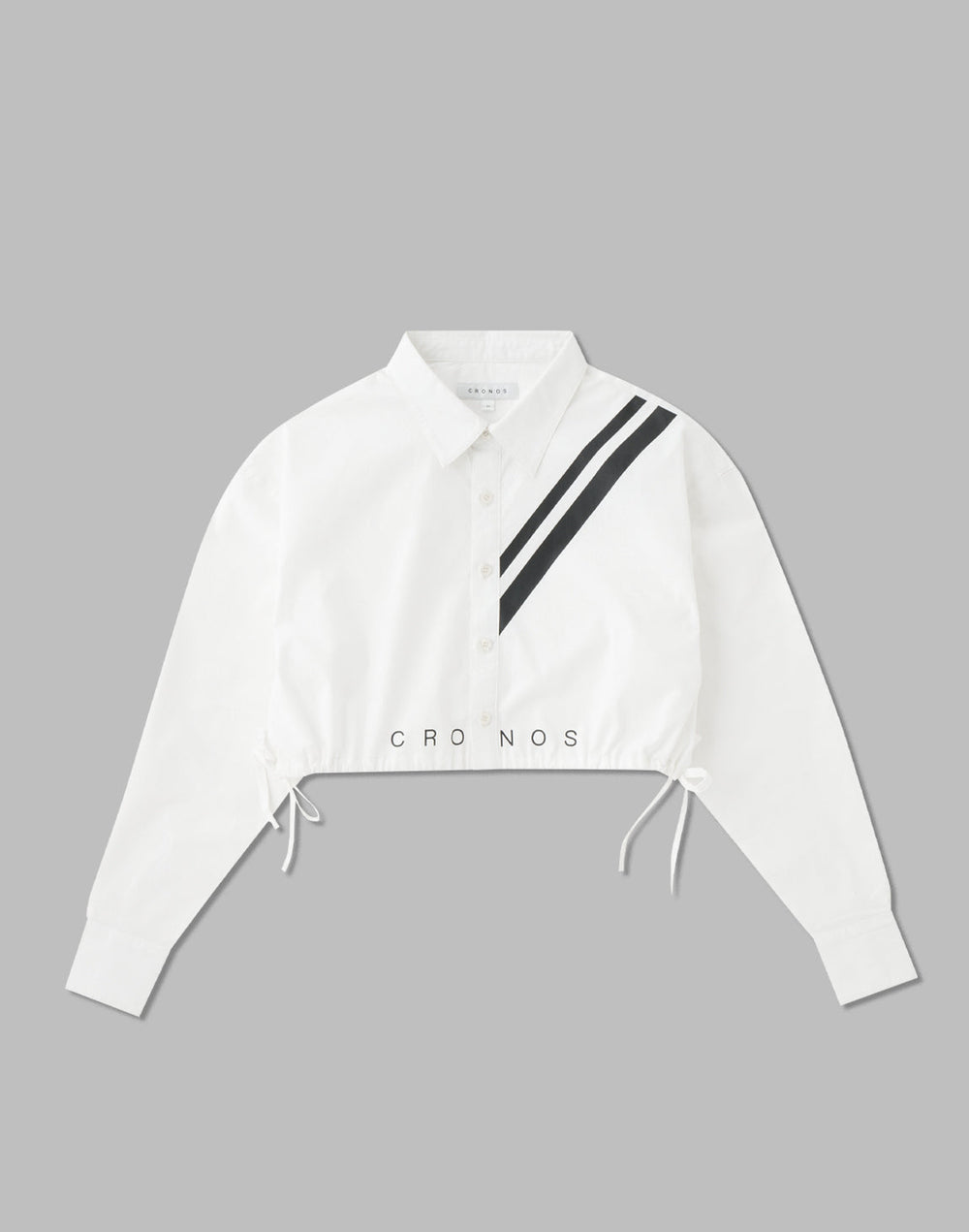 CRONOS WOMEN 2LINE SHORT SHIRTS【WHITE】