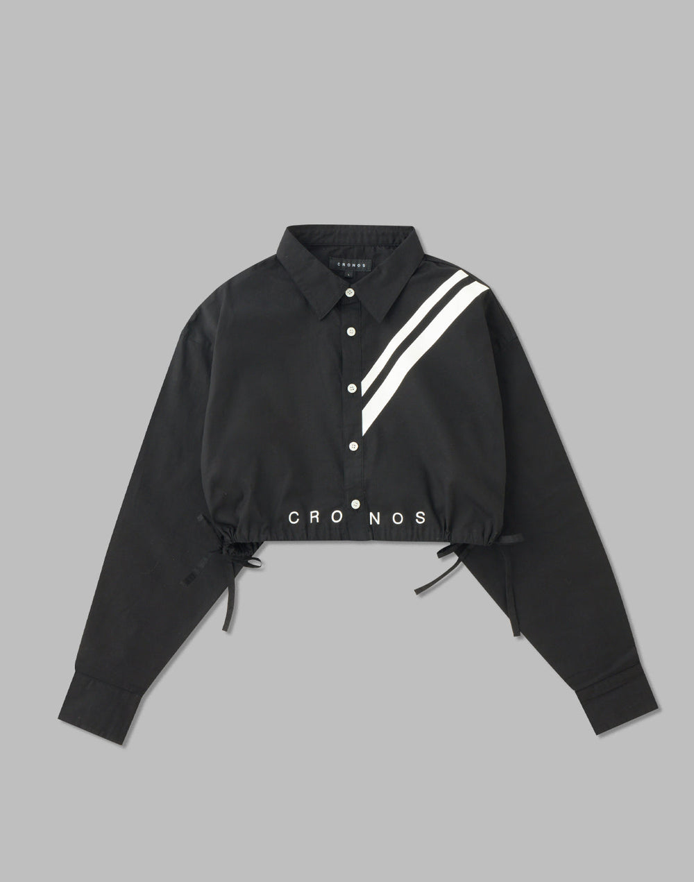 CRONOS WOMEN 2LINE SHORT SHIRTS【BLACK】