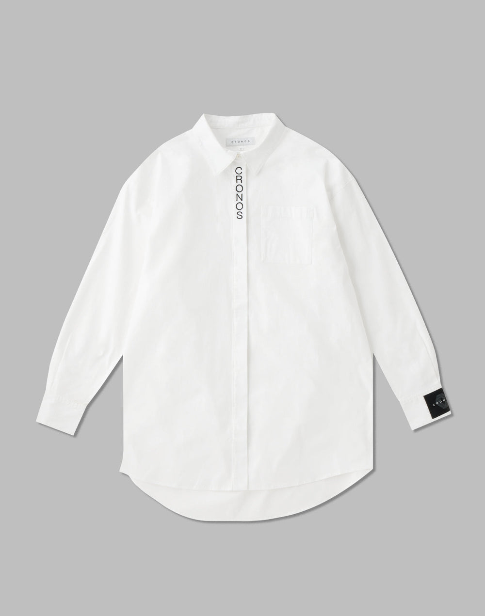 CRONOS WOMEN LOGO LONG SHIRTS【WHITE】