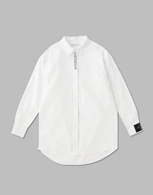 CRONOS WOMEN LOGO LONG SHIRTS【WHITE】