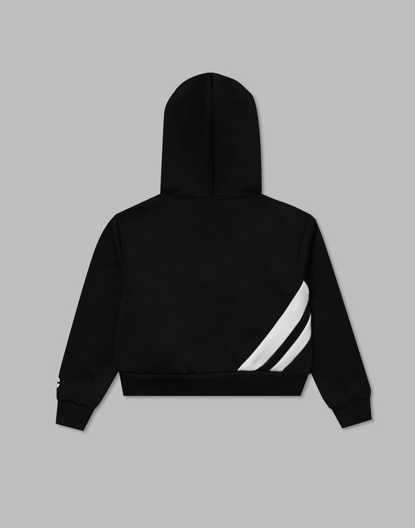 CRONOS WOMEN EMBROIDERY ZIP HOODY [BLACK]