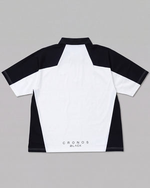 CRONOS BLACK Color-block polo shirt【WHITE】