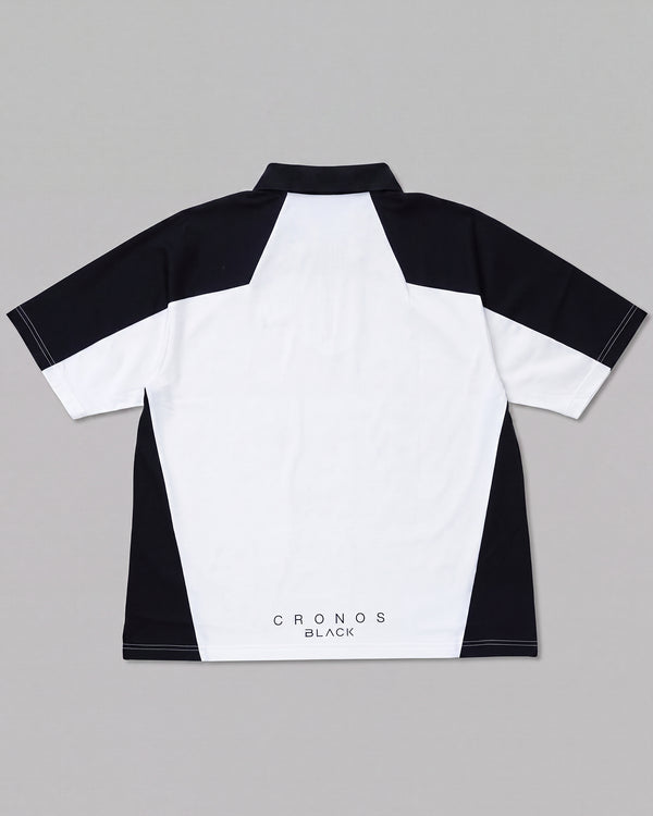 CRONOS BLACK Color-block polo shirt【WHITE】