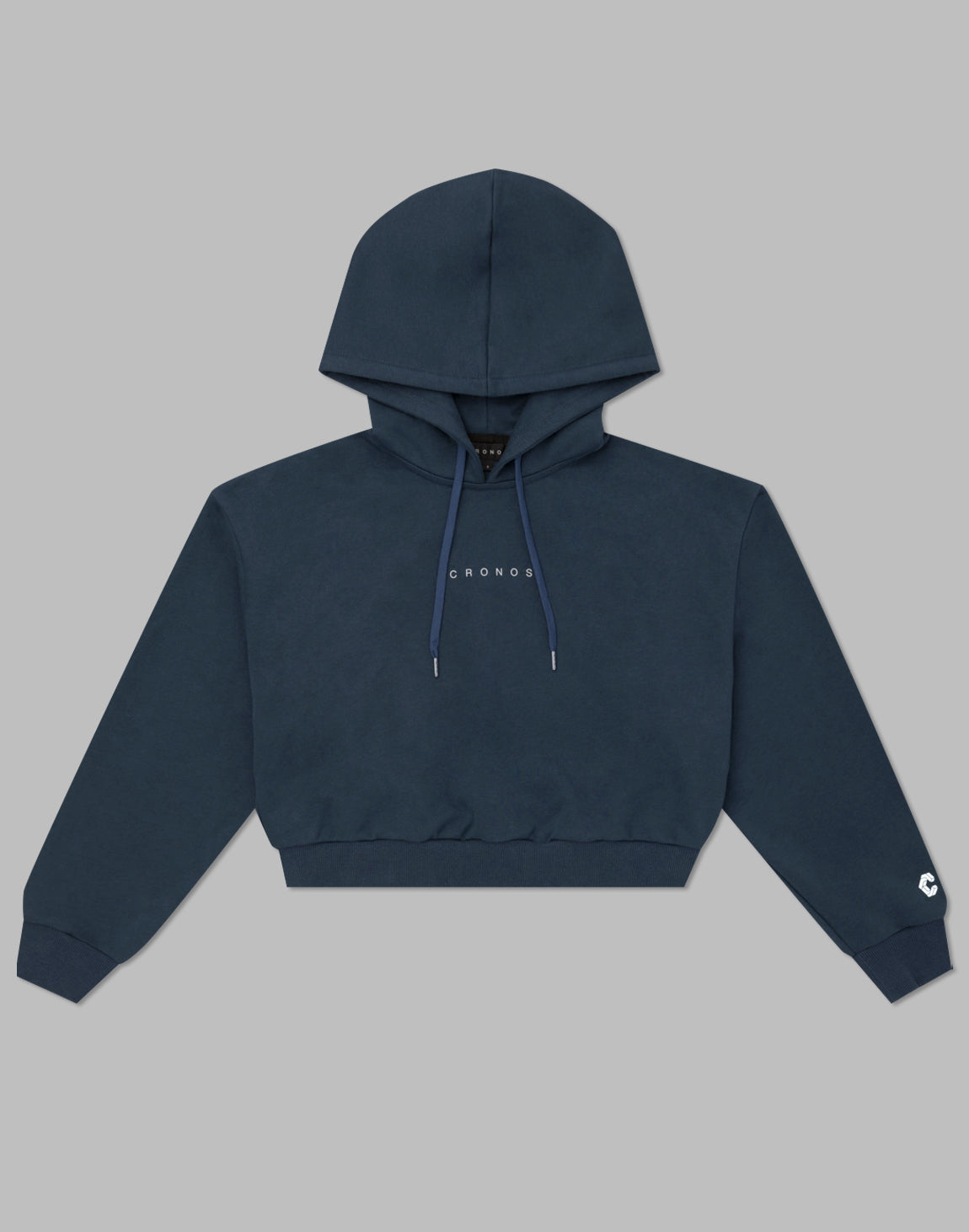 CRONOS WOMEN HEART LOGO SHORT HOODIE【NAVY】
