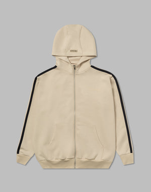 CRONOS DOUBLE STRIPES ZIP HOODIE【CREAM】