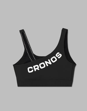 CRONOS WOMEN BACK LOGO STRAP BRA【BLACK】