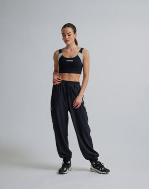 CRONOS WOMEN SPORTS MESH BRA【BLACK×WHITE】