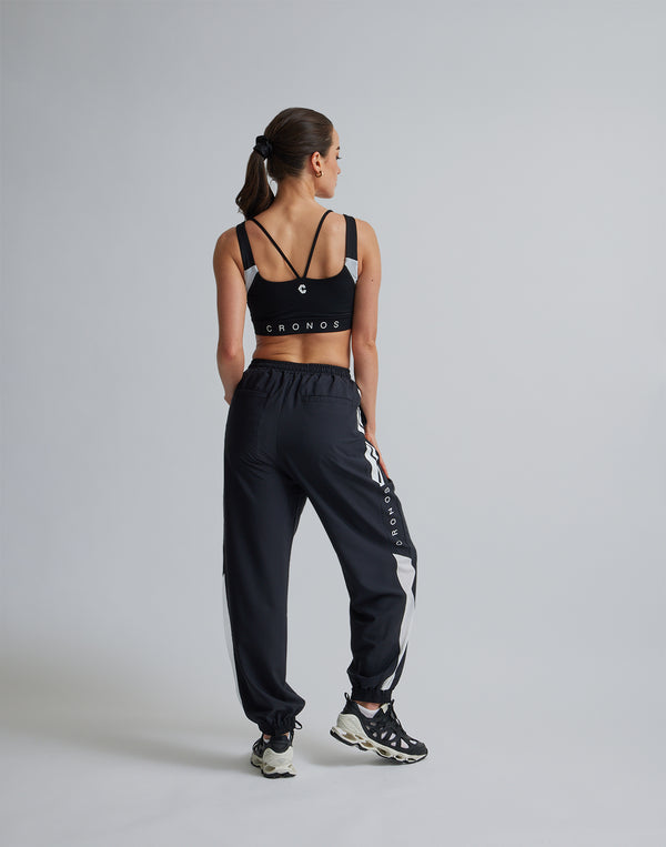 CRONOS WOMEN SPORTS MESH BRA【BLACK×WHITE】