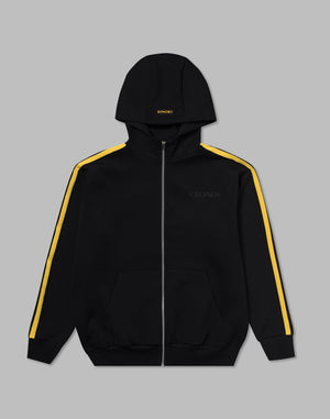 CRONOS DOUBLE STRIPES ZIP HOODIE【BLACK×YELLOW】