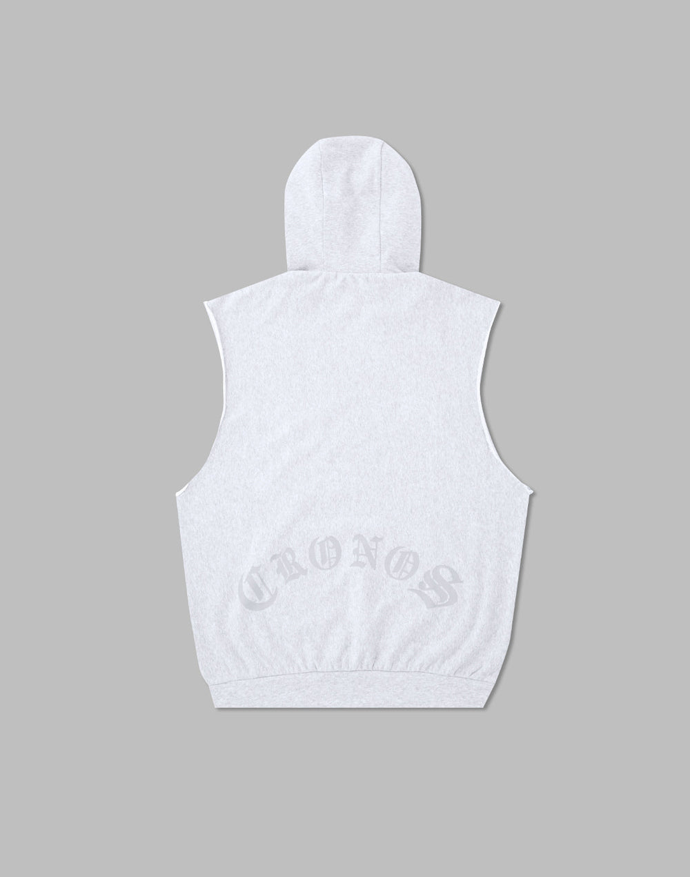 CRONOS BLACK LETTER LOGO SLEEVELESS HOODIE [WHITE]
