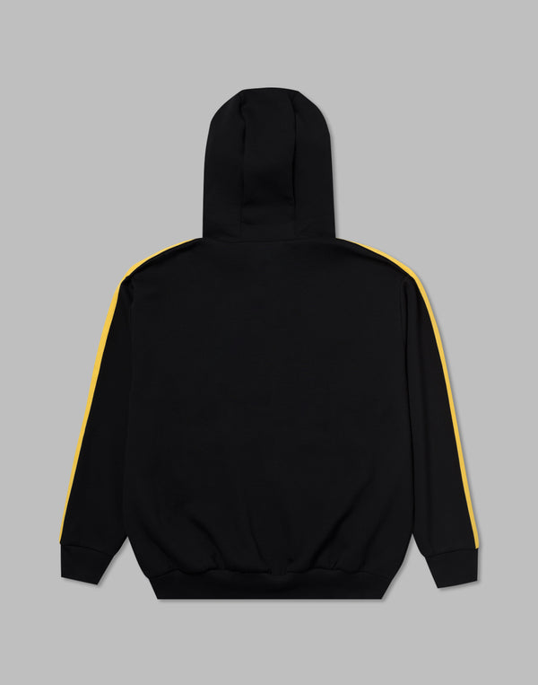 CRONOS DOUBLE STRIPES ZIP HOODIE【BLACK×YELLOW】
